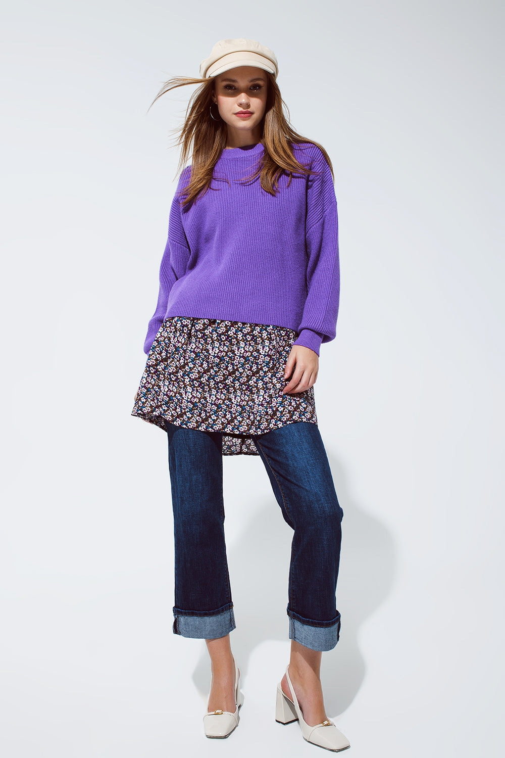 purple chunky knitted relaxed Jumper