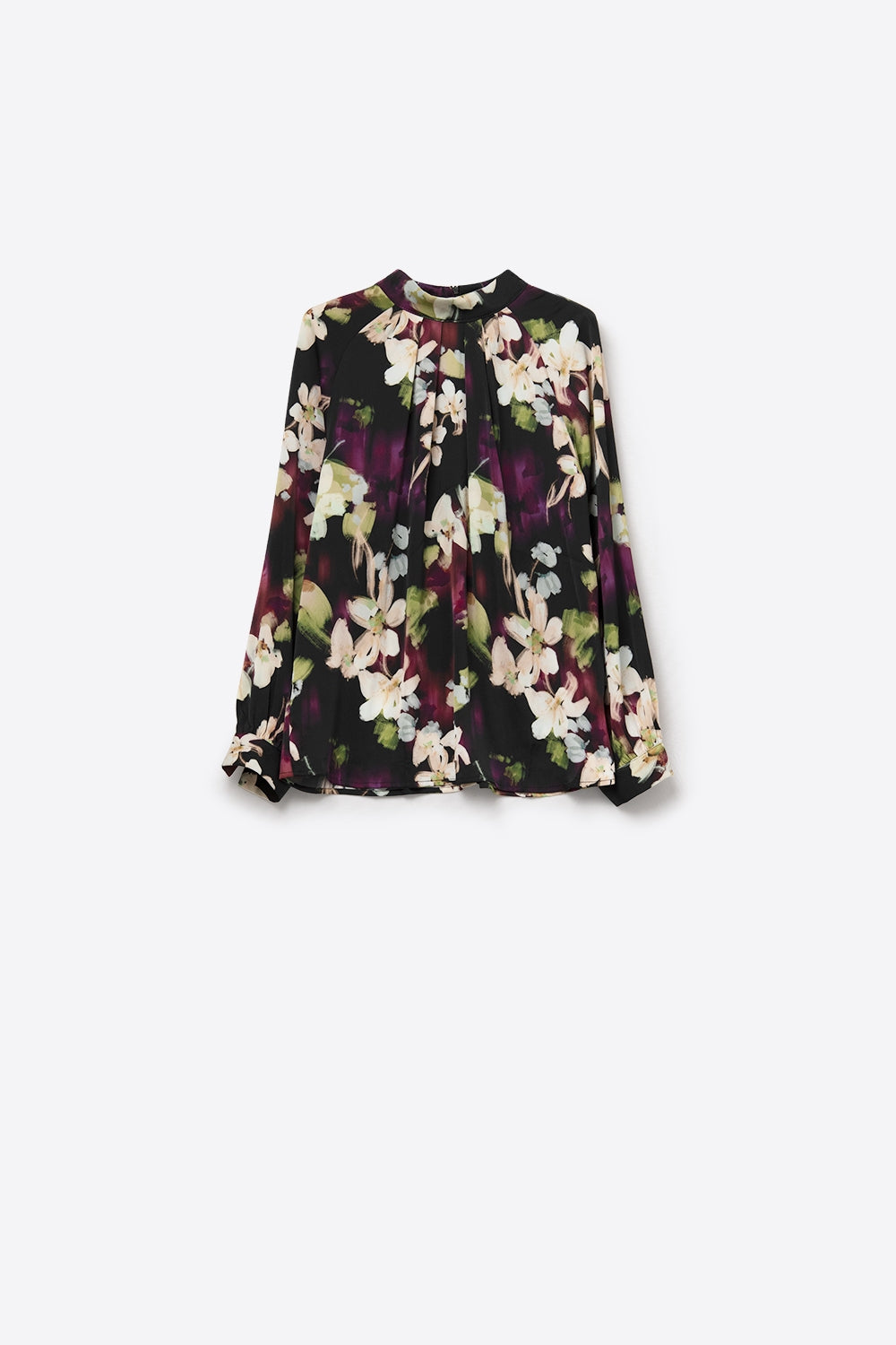 Purple Floral print Satin blouse