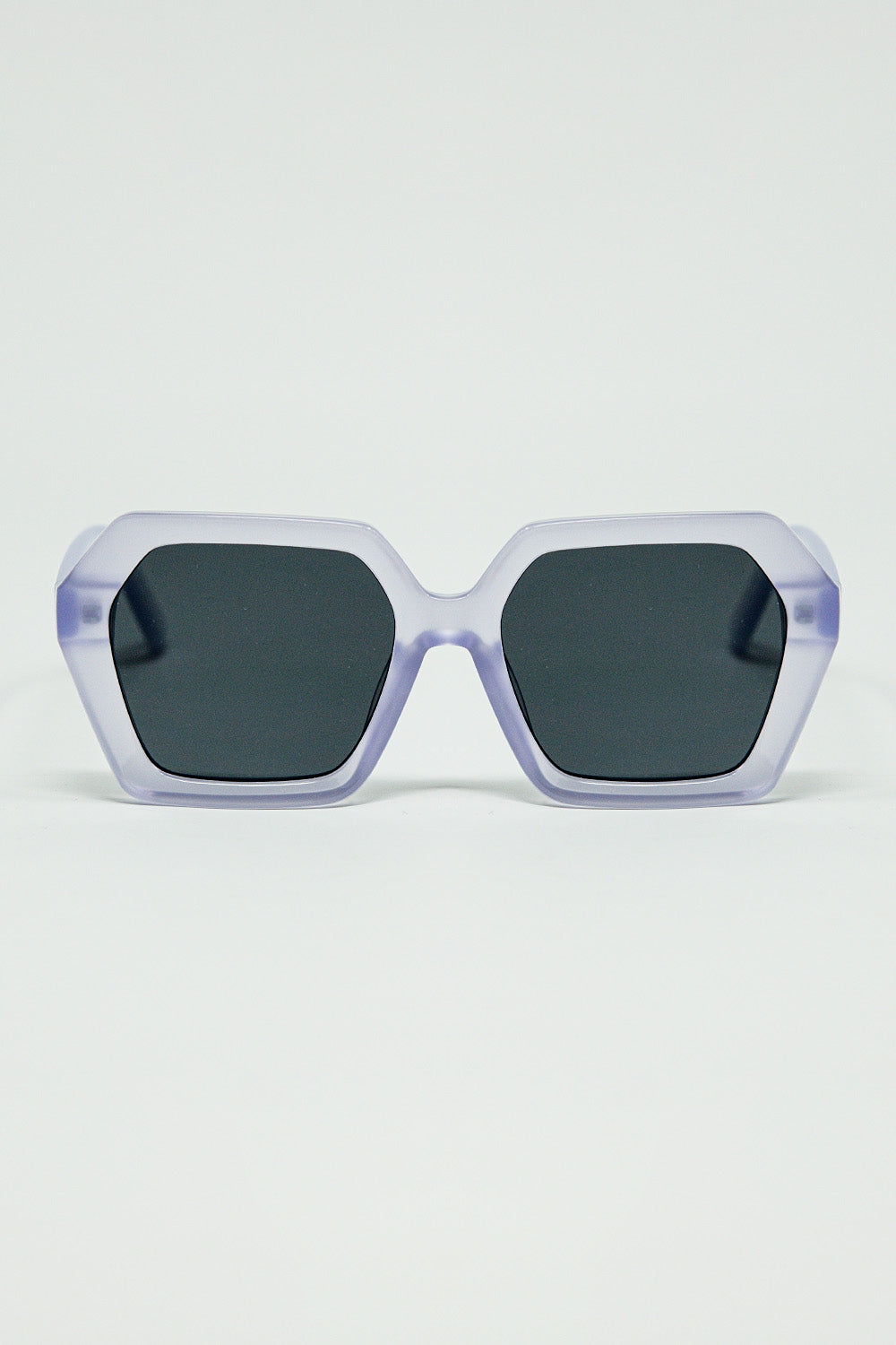 Q2 Rectangular sunglasses in purple translucent color