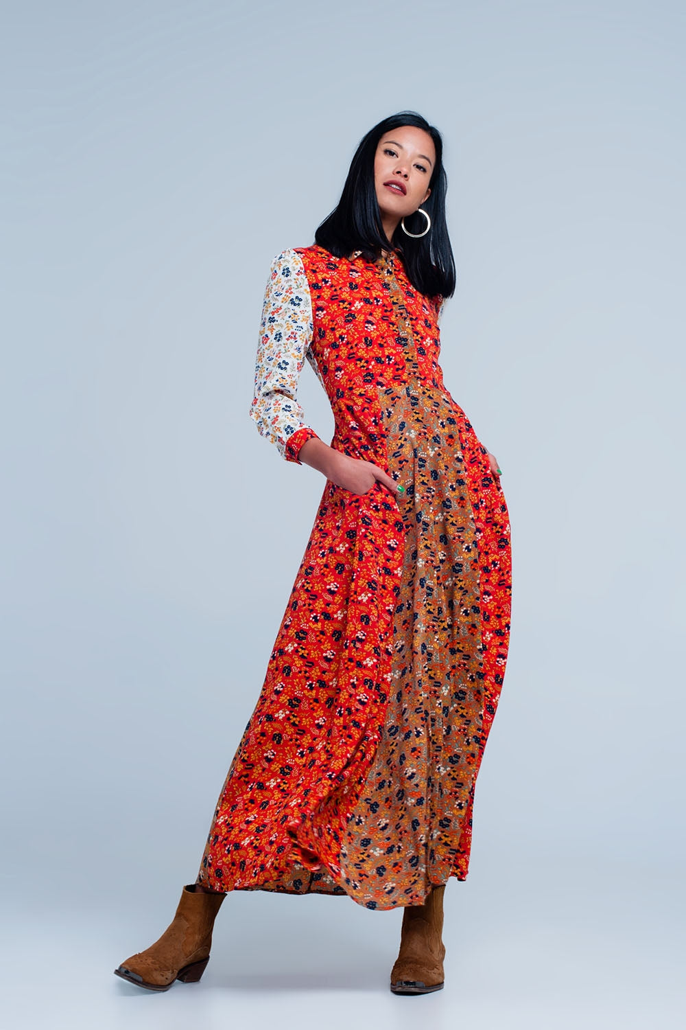 Q2 Red floral dress