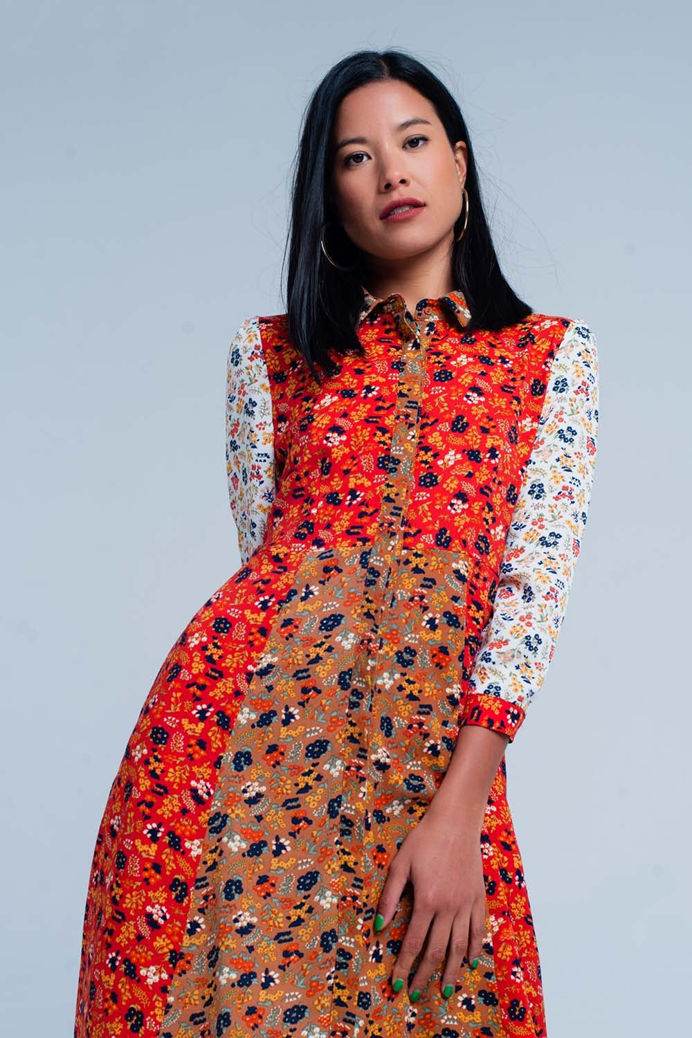 Red floral dress