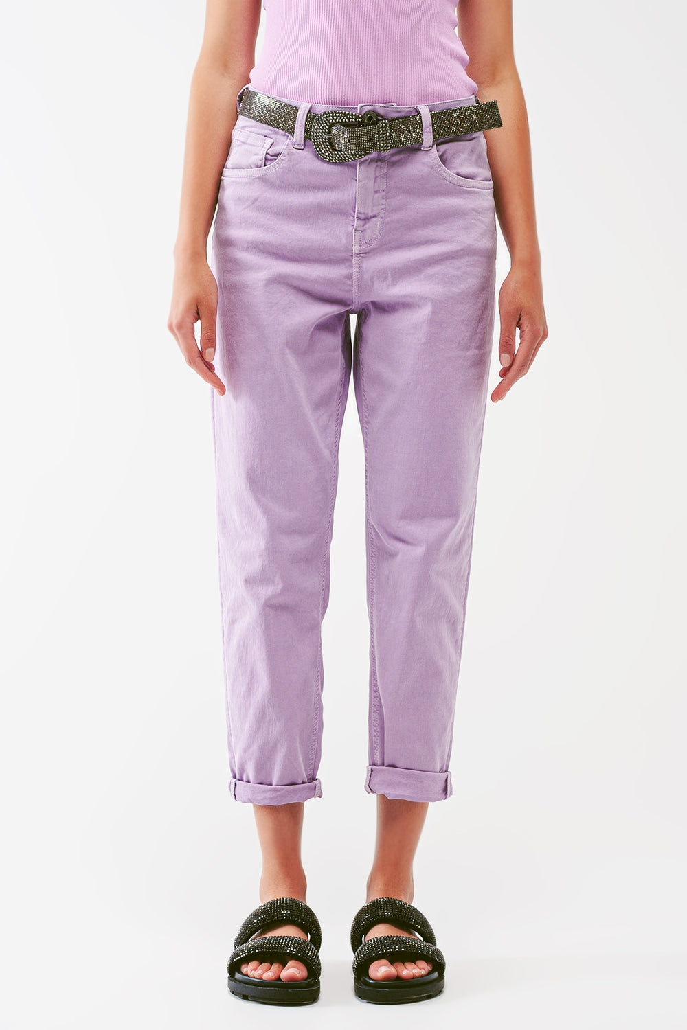 Relaxed Basic Jeans in Purple