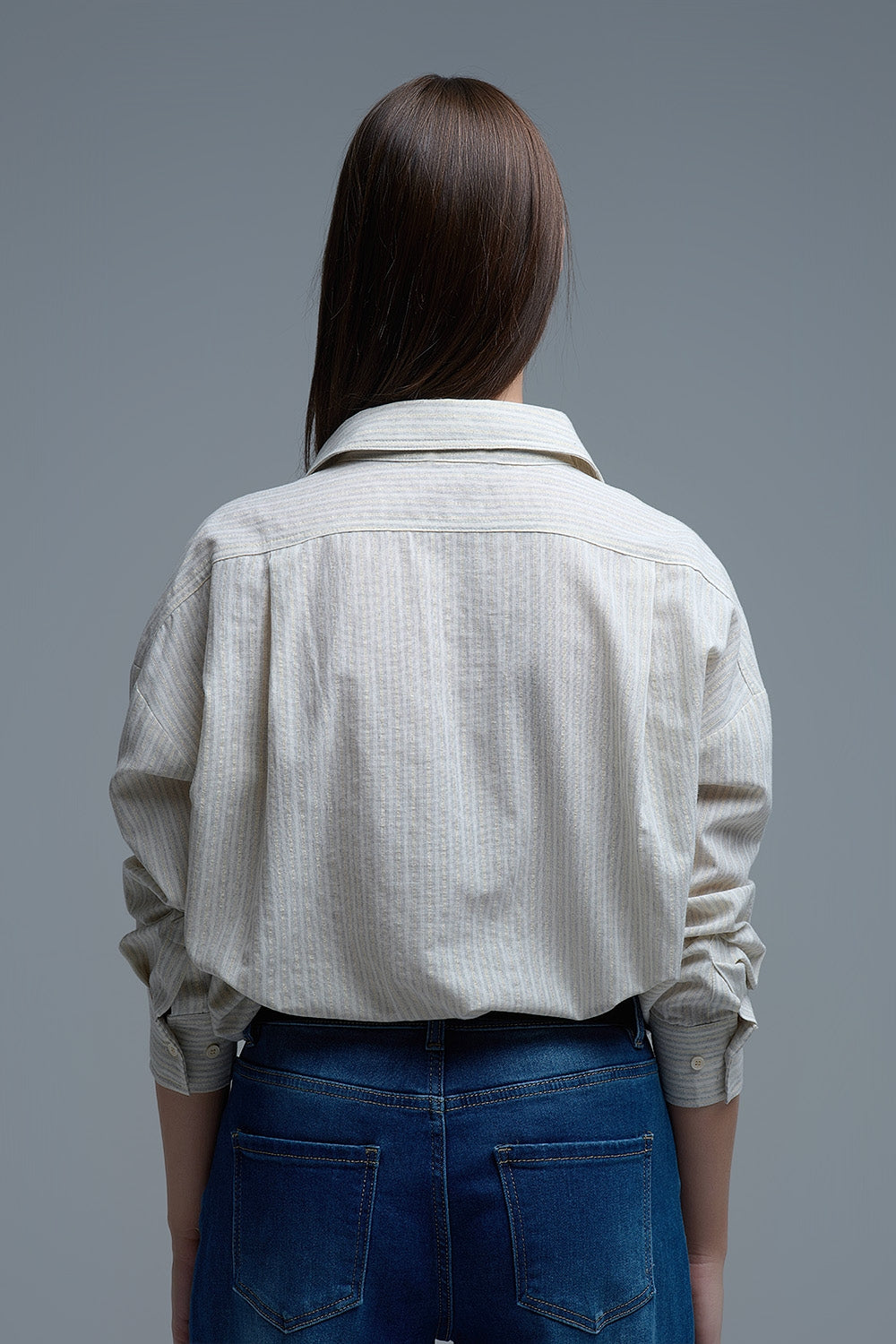 Relaxed Stripe Shirt With Oversized Chest Pockets