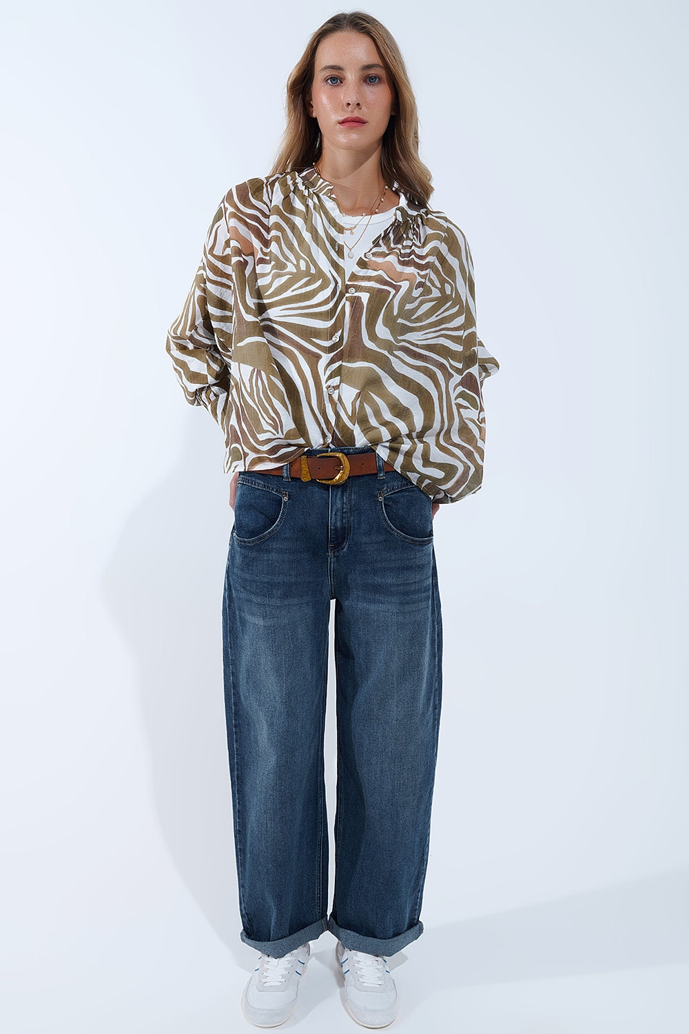 Relaxed WideLeg Vintage Wash Jeans