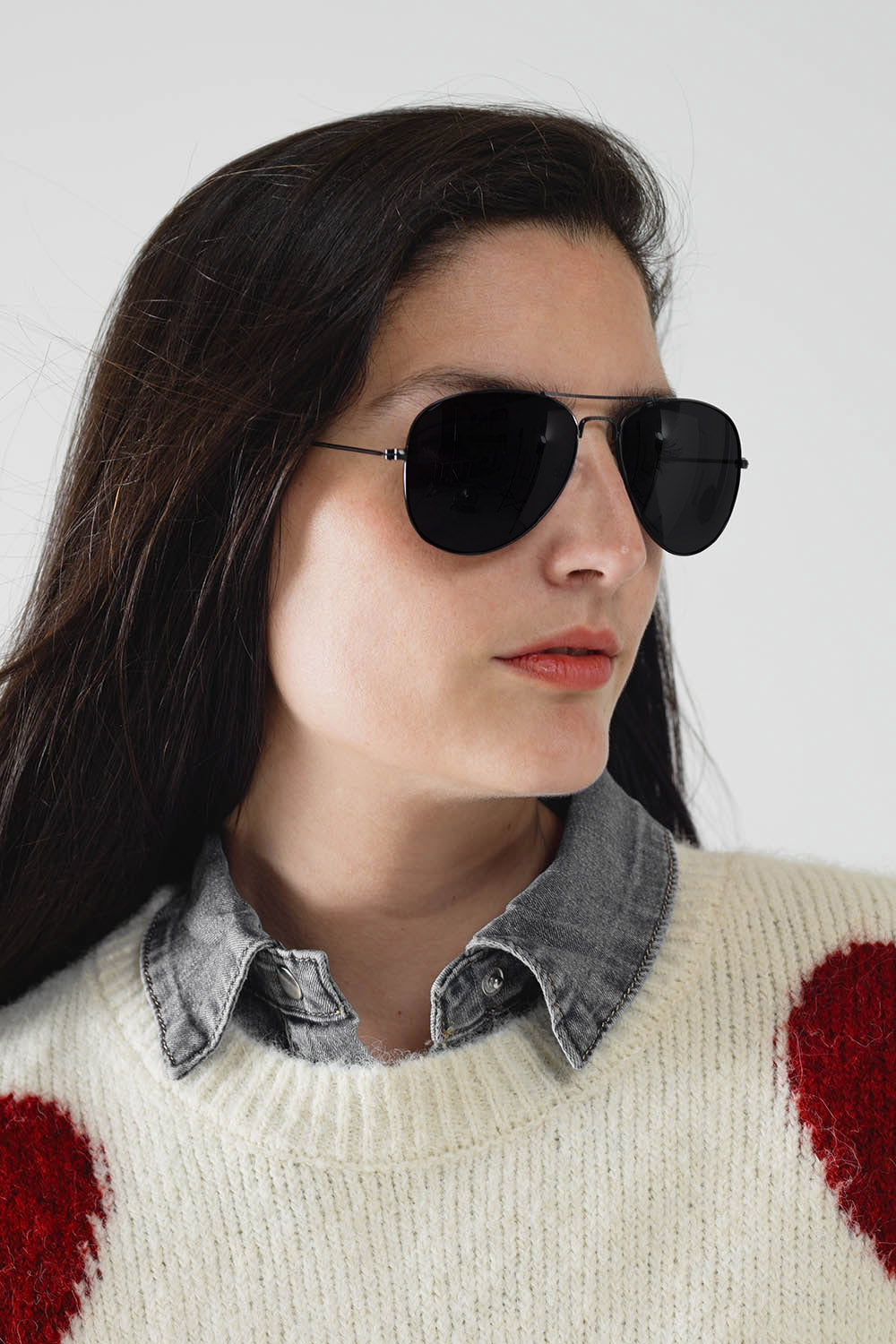 Retro Aviator Zonnebril met Rookkleurige Lens in Zwart