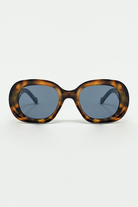 Q2 round polarized sunglasses with dark lenses