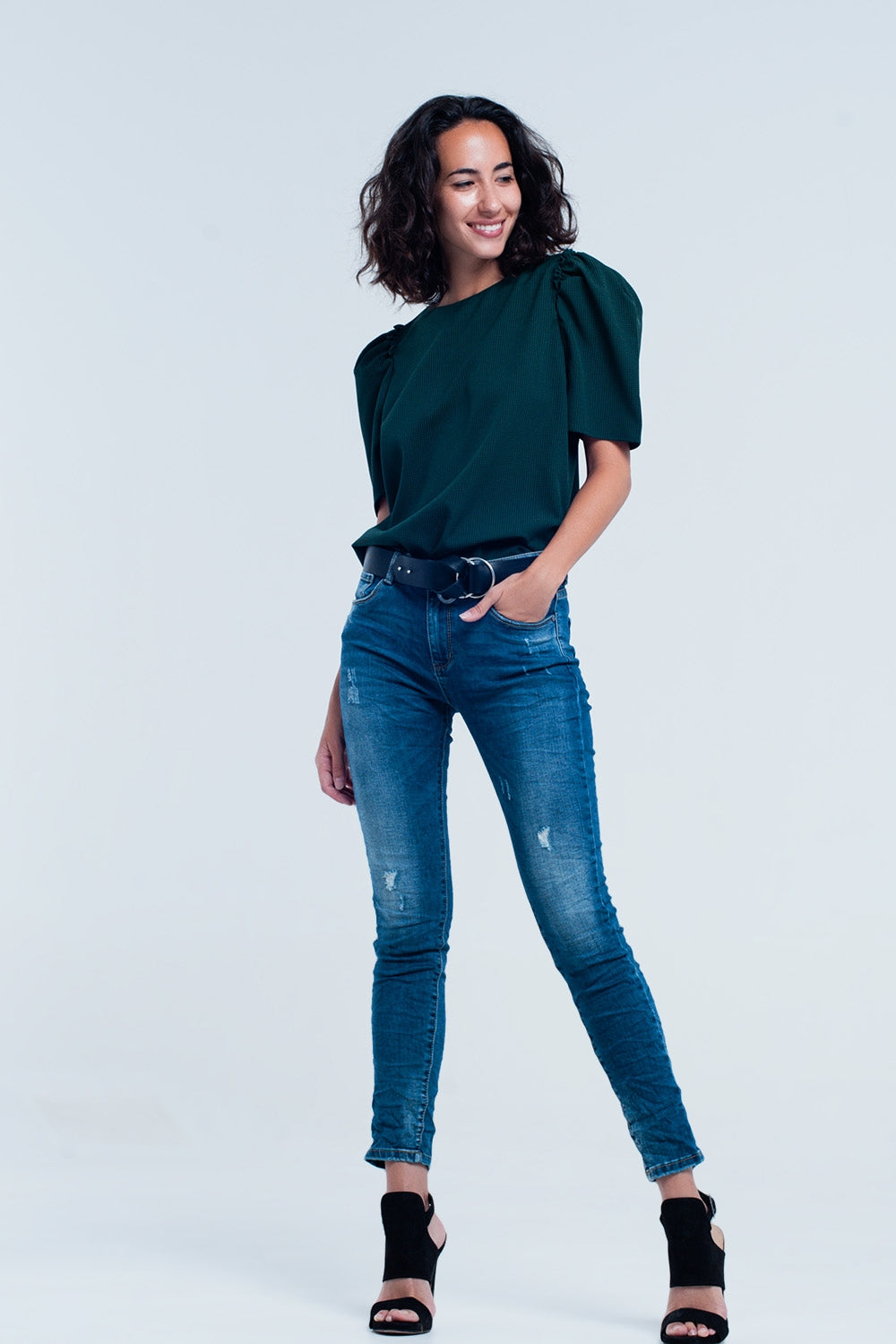 Skinny Blue jeans with rips