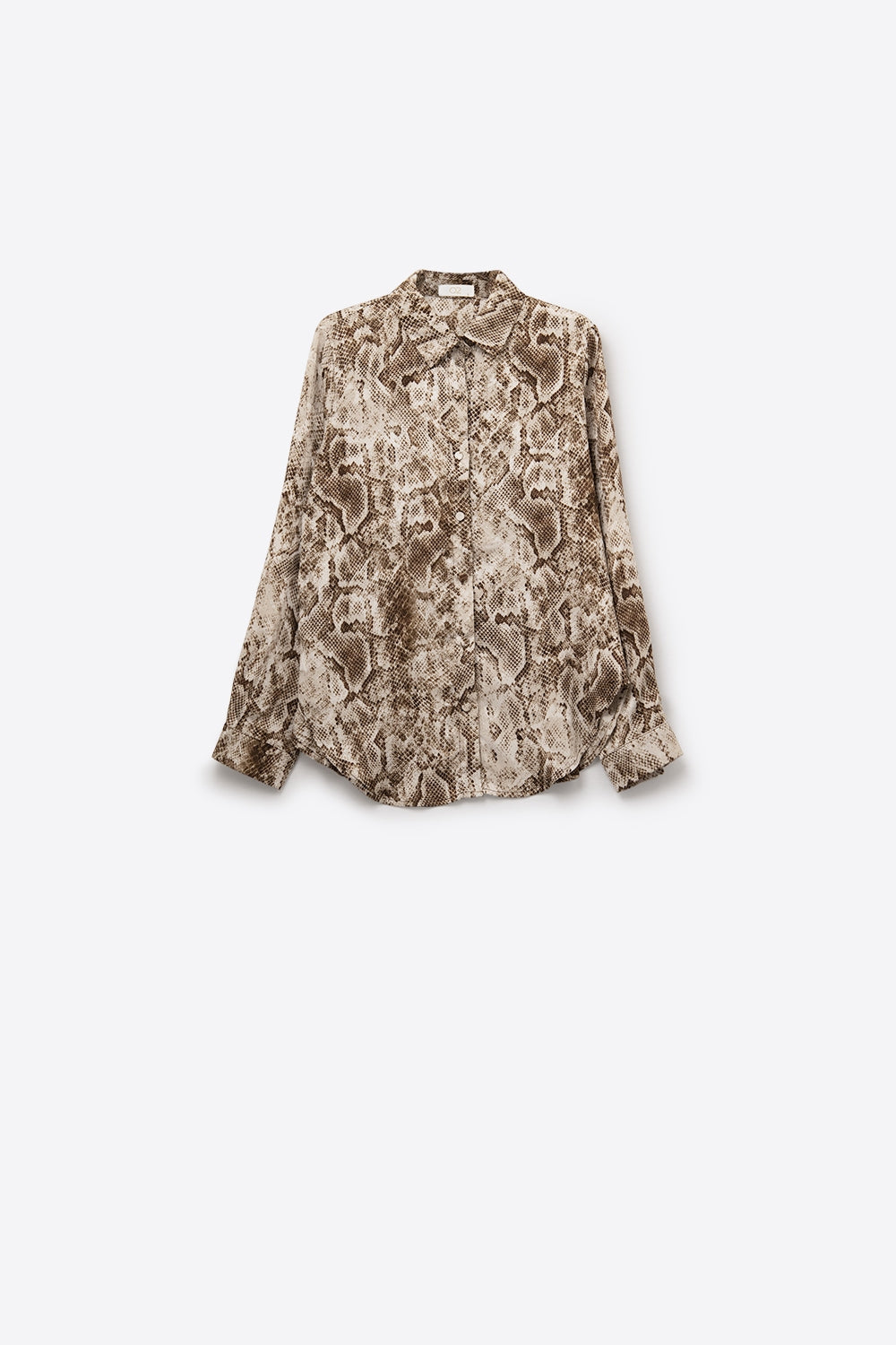 Q2 Snake Print Relaxed Shirt in brown