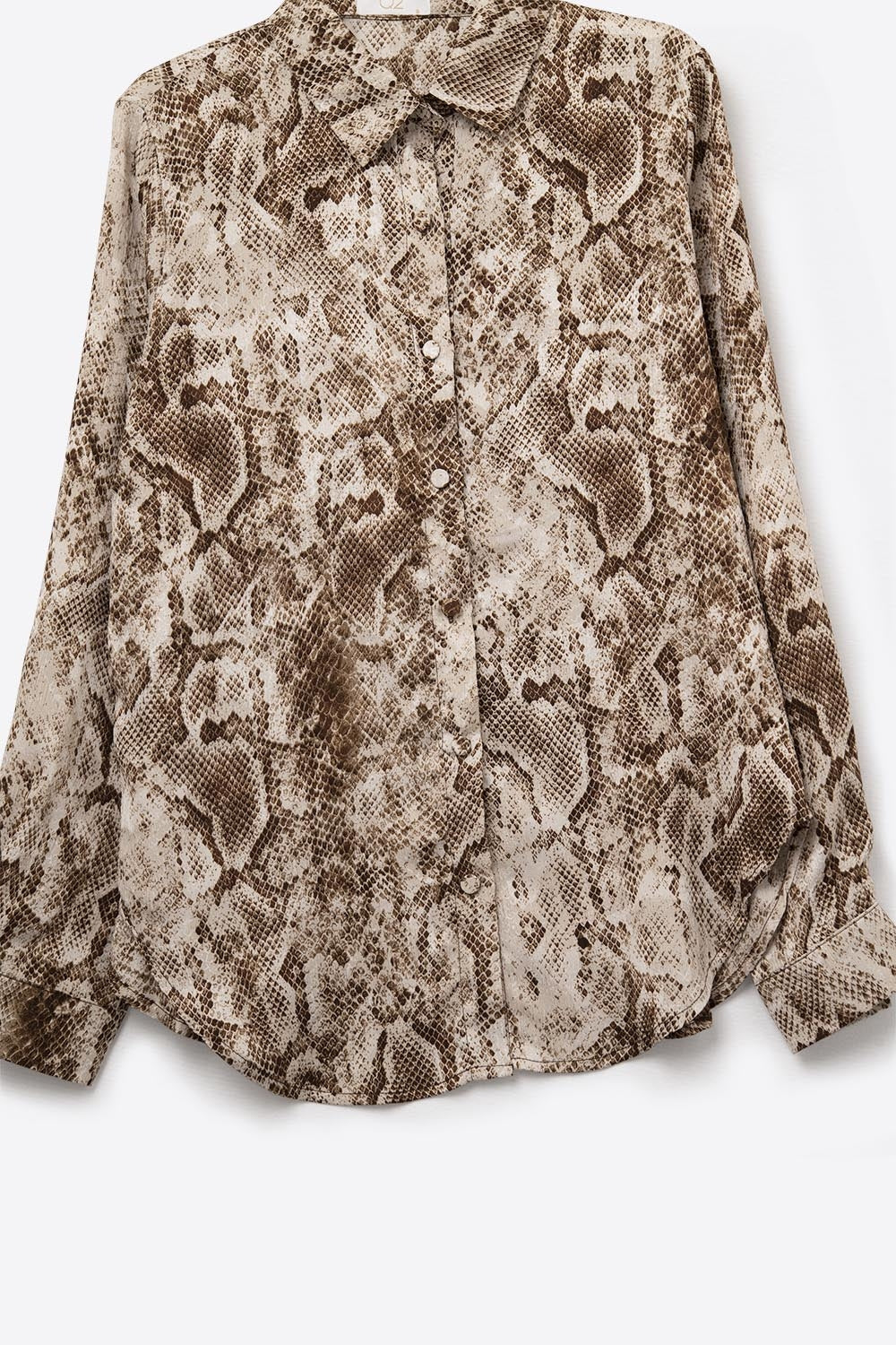 Snake Print Relaxed Shirt in brown