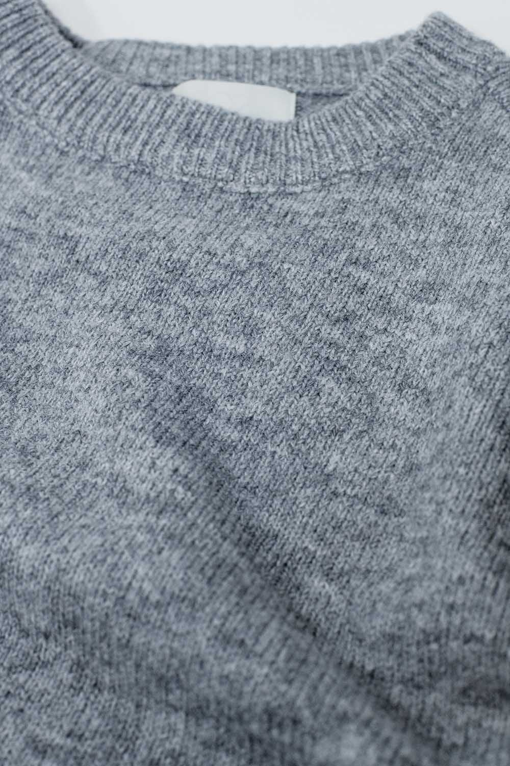 Soft knit grey jumper with balloon sleeves