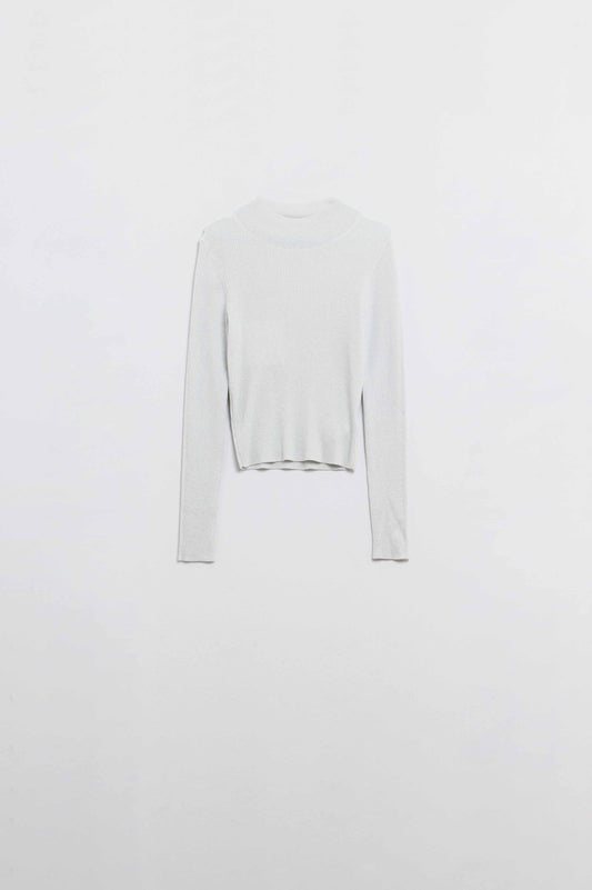 grey glitter trutle neck long sleeve Sweater