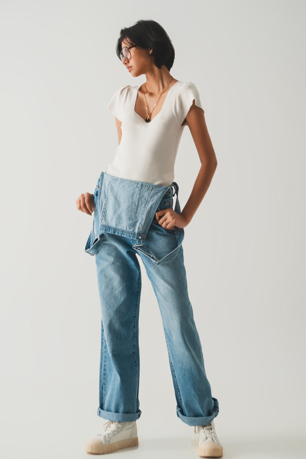 square neck puff sleeve sweater in cream