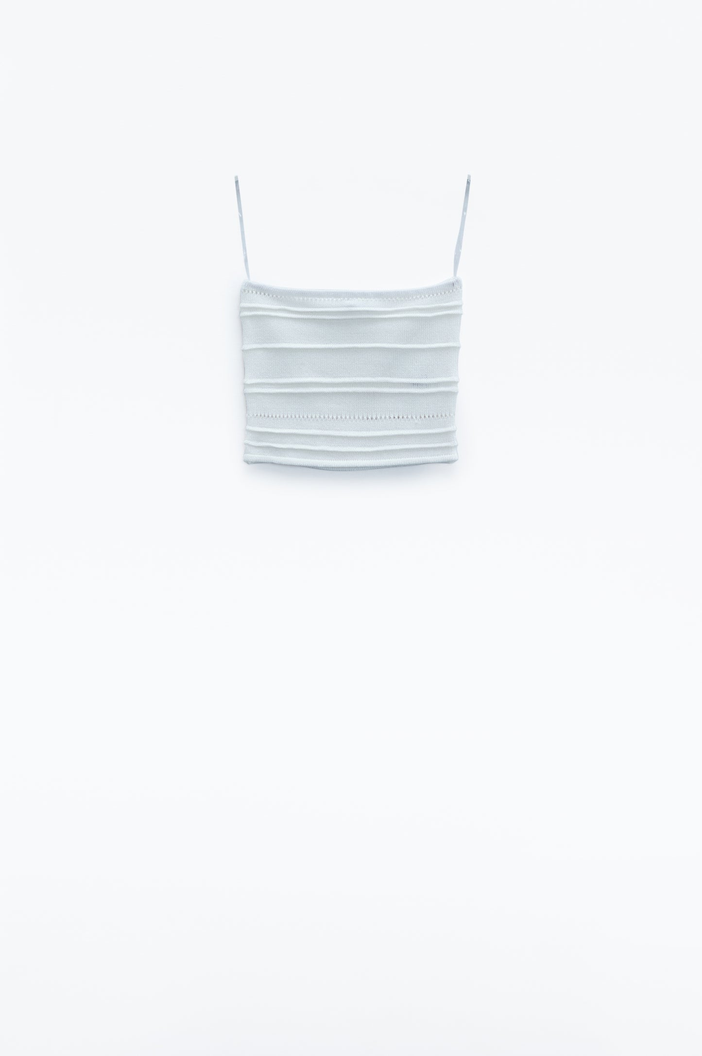 Strapless Knitted bodycon Top In White