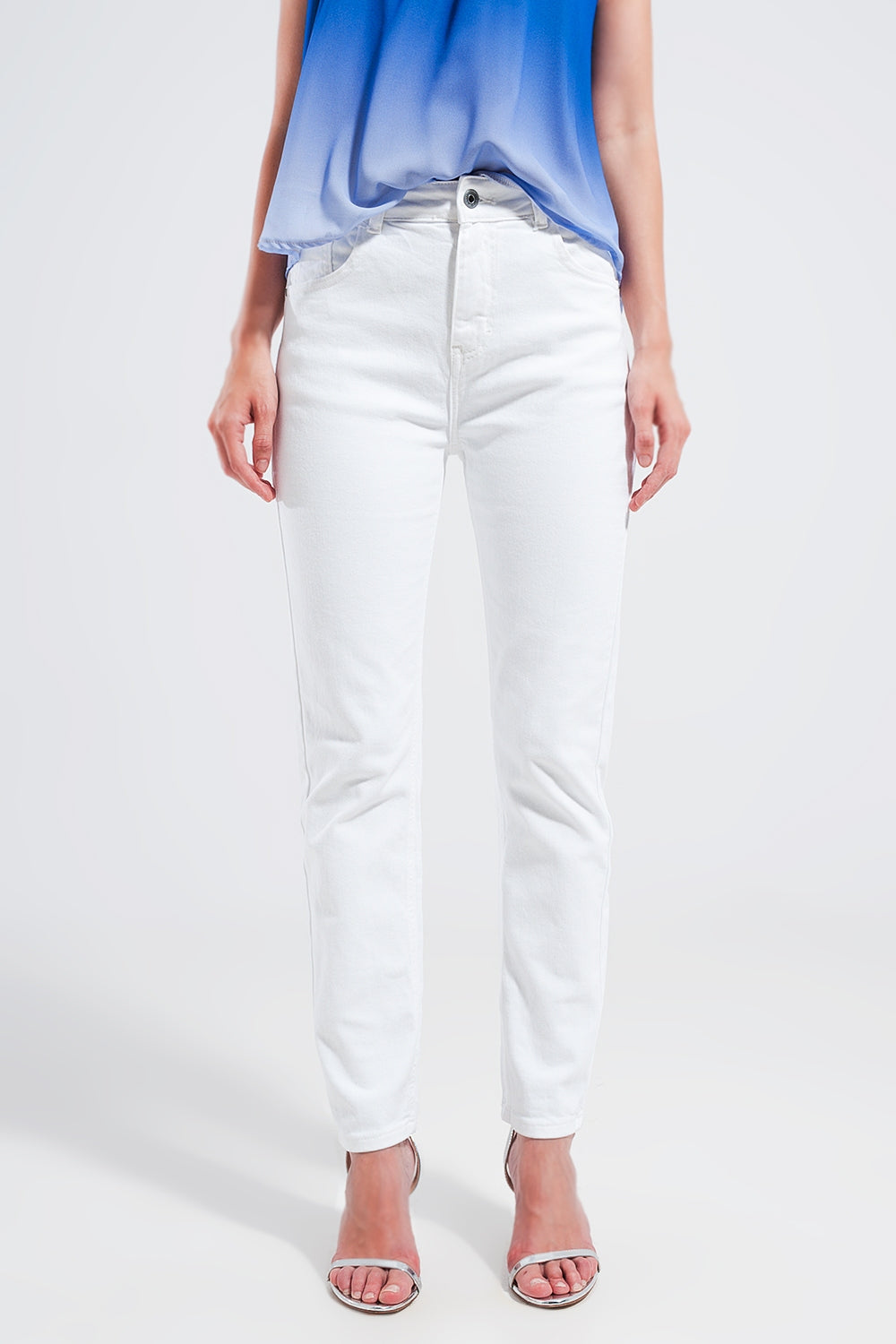 Stretch Cotton skinny jeans in white
