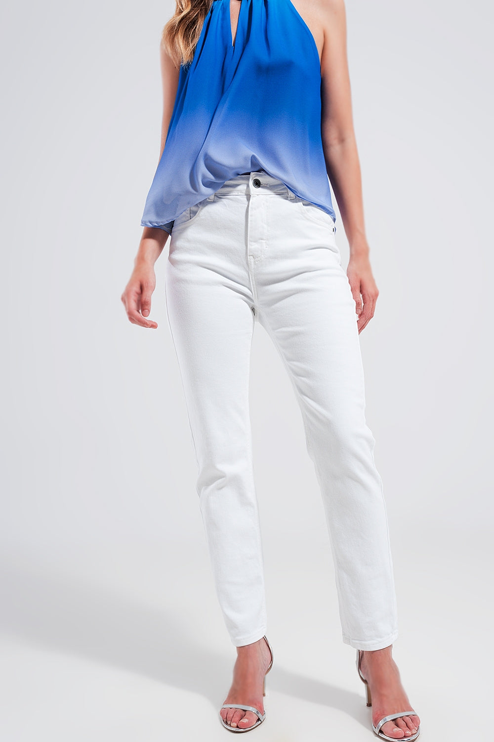 Q2 Stretch Cotton skinny jeans in white