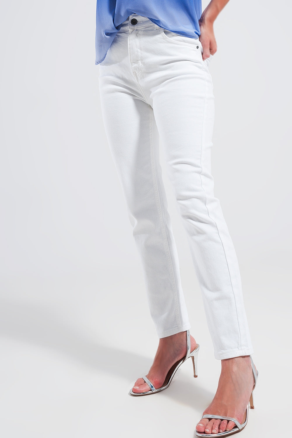 Stretch Cotton skinny jeans in white