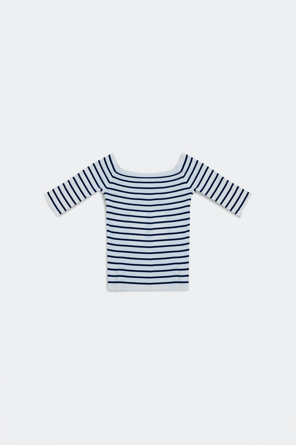 Stripe bardot top in navy