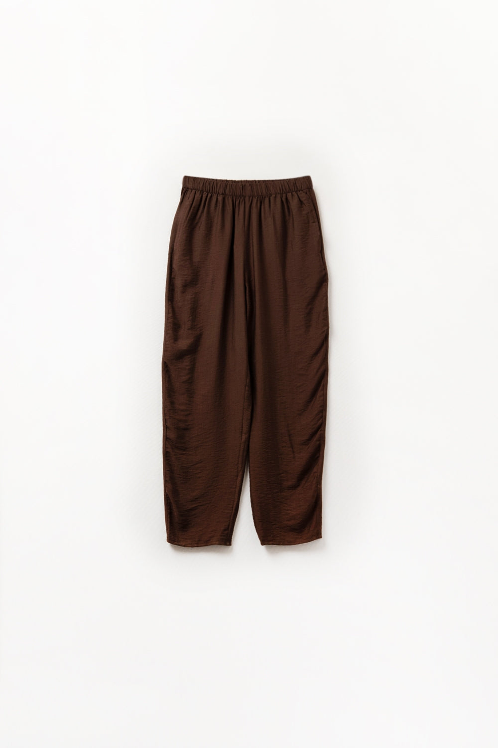 Zomerse broek met elastische taille en zakken in bruin