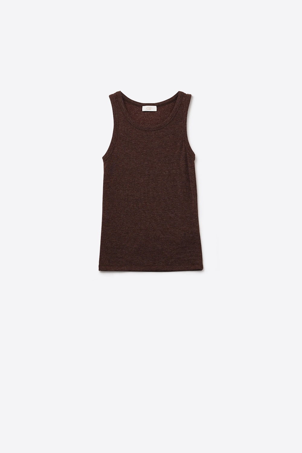 Q2 Super Soft Knitted Basic Tank in Chocolate Brown