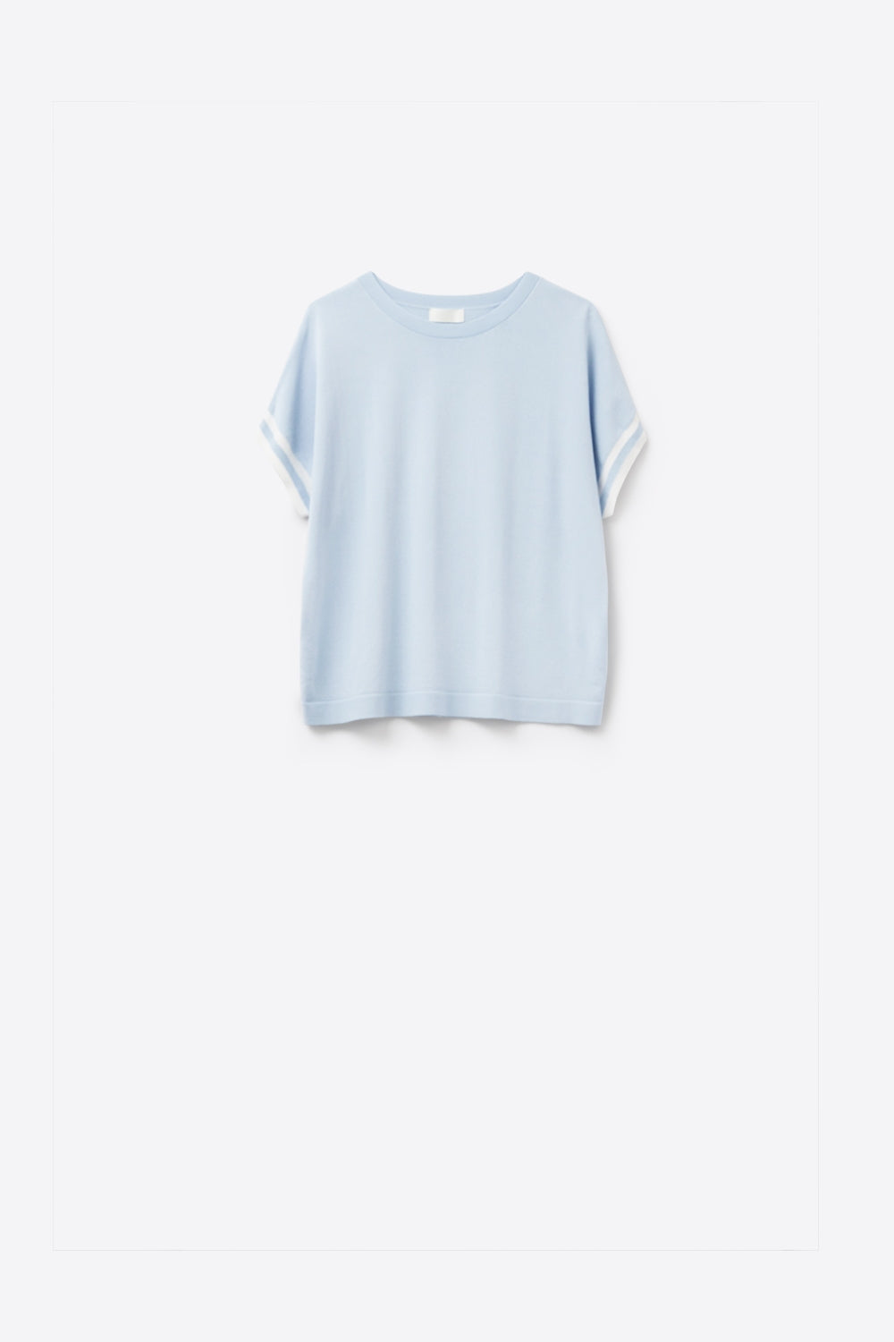 Camisola Azul Bebé com detalhe em contraste branco