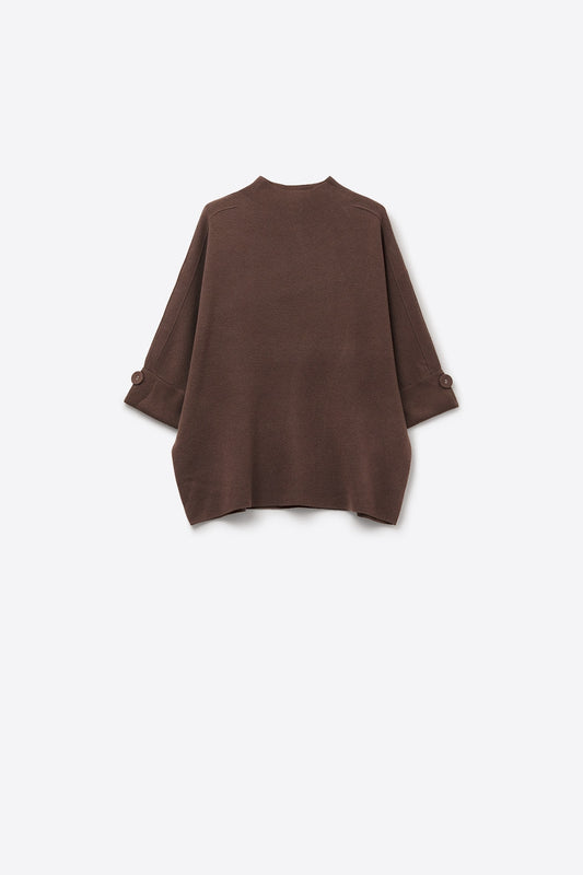 Q2 Brown Knitted Sweater with Button Details