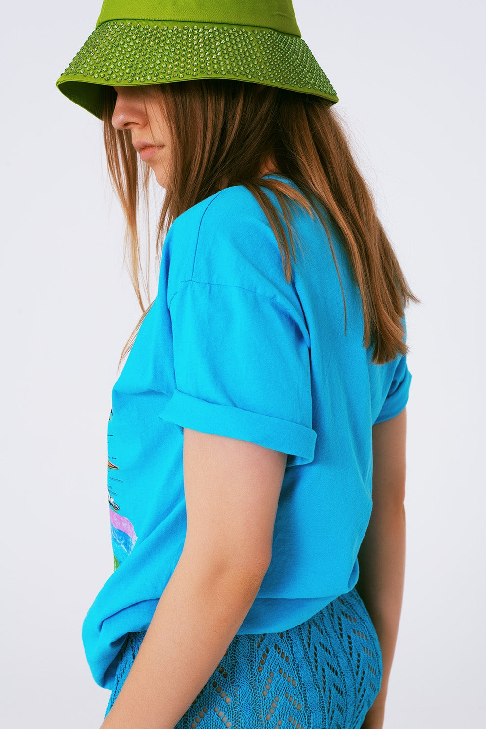 T-Shirt with Limited Graphic Print in Blue