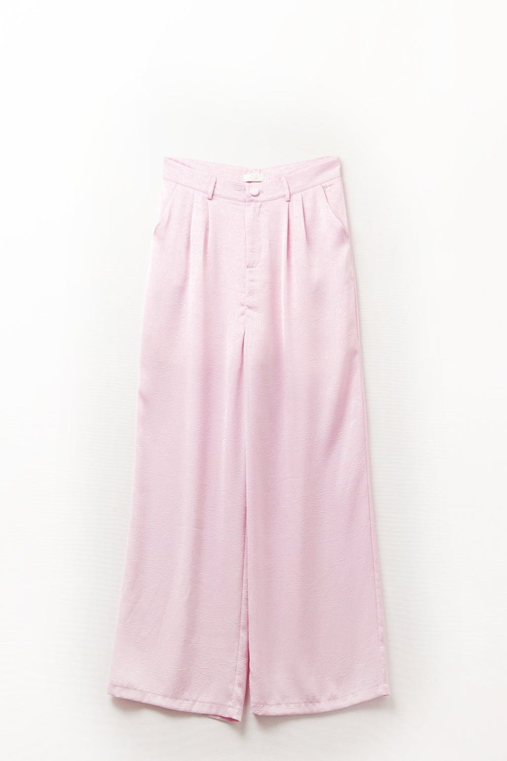 Tailored satin Pants With Wide Leg in Pink