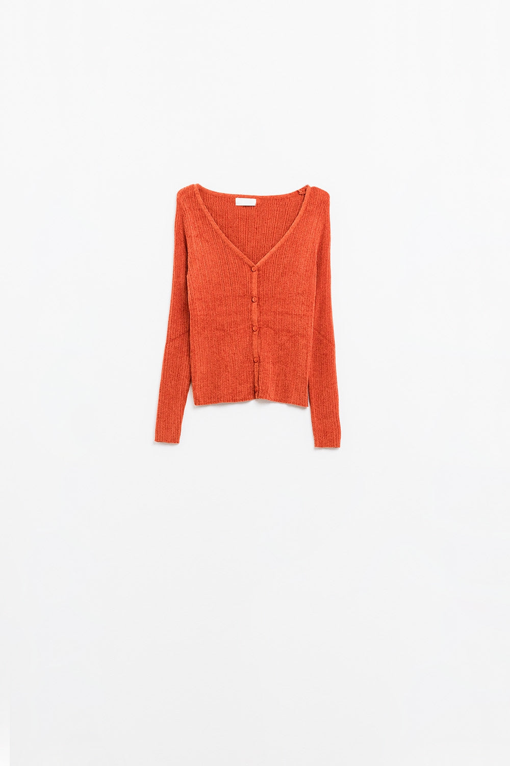 Textured Cardigan In orange
