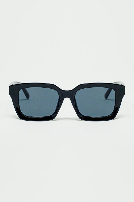 Q2 Thick Square Frame Sunglasses Chunky Retro