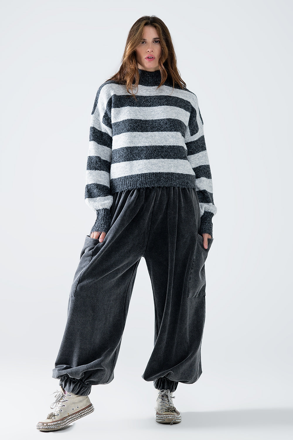 coltrui met grijze strepen