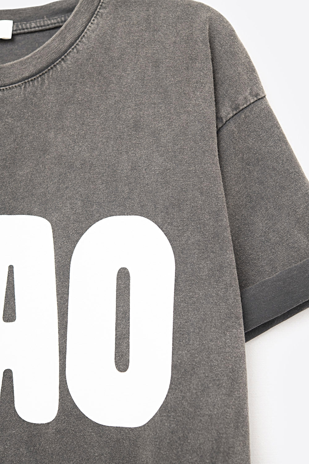 Washed Black Relaxed CIAO T-Shirt With White Letters