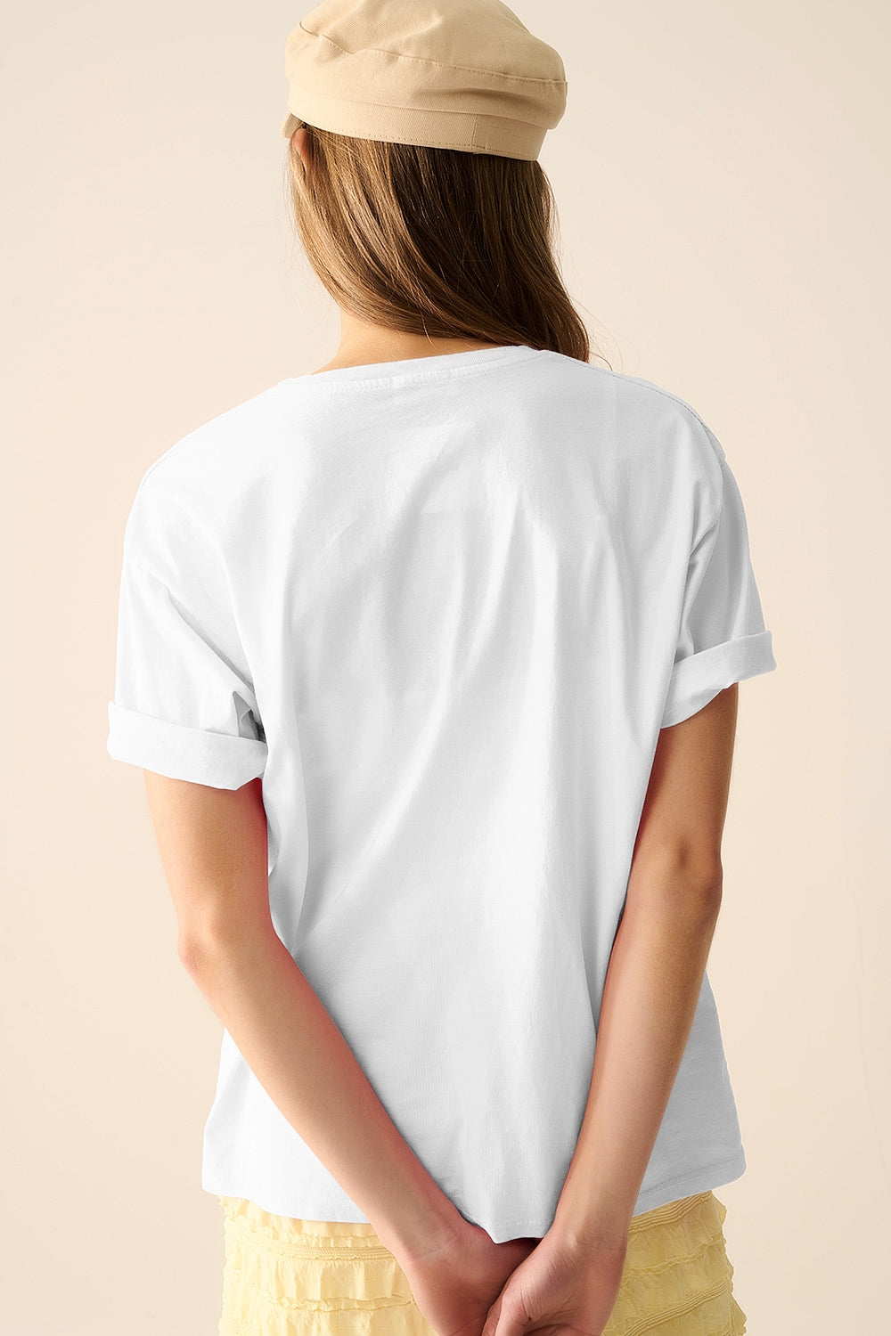 T-Shirt Dolce Vita Itália Branca com Estampado Gráfico Limão