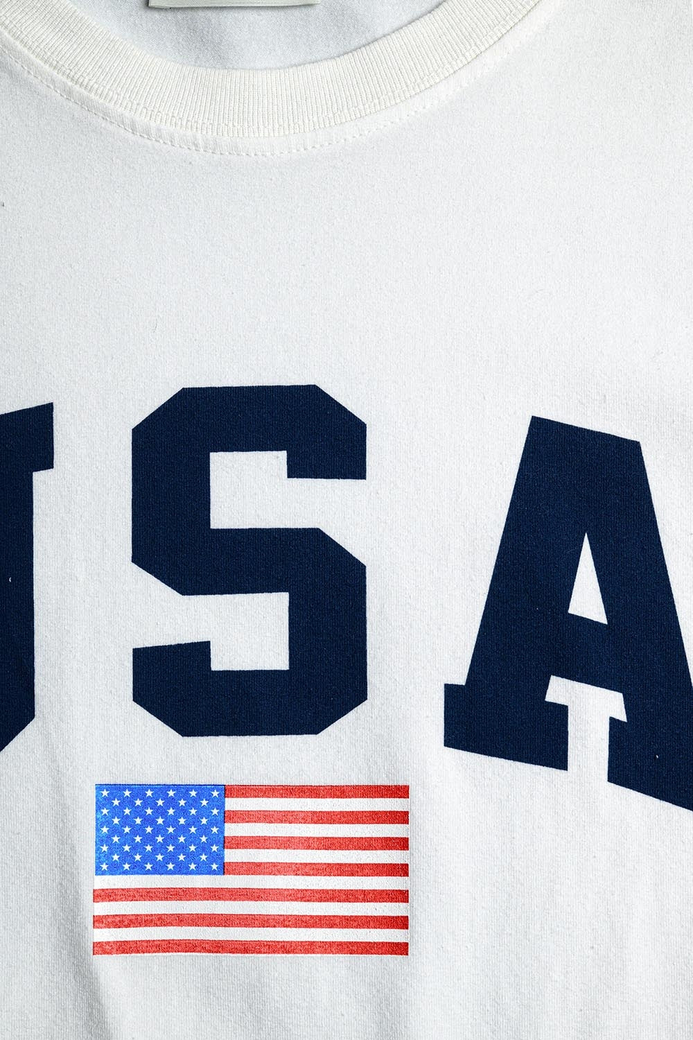 White loose long t-shirt with USA logo