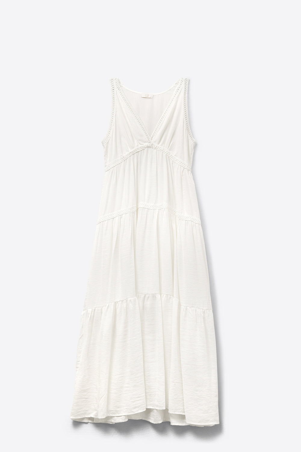 White Maxi Dress With Lace Details and boho style