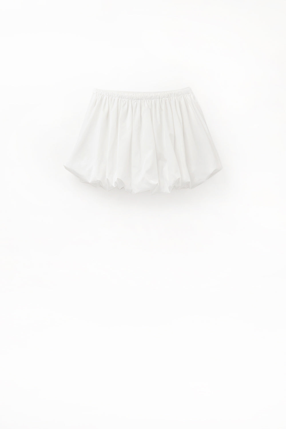 white poplin balloon miniskirt