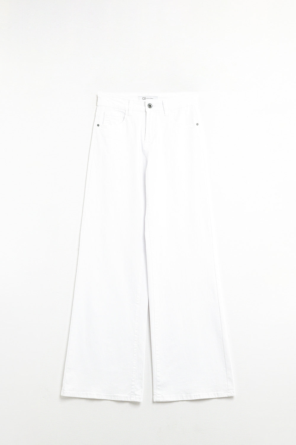 White Straight Pants wide leg