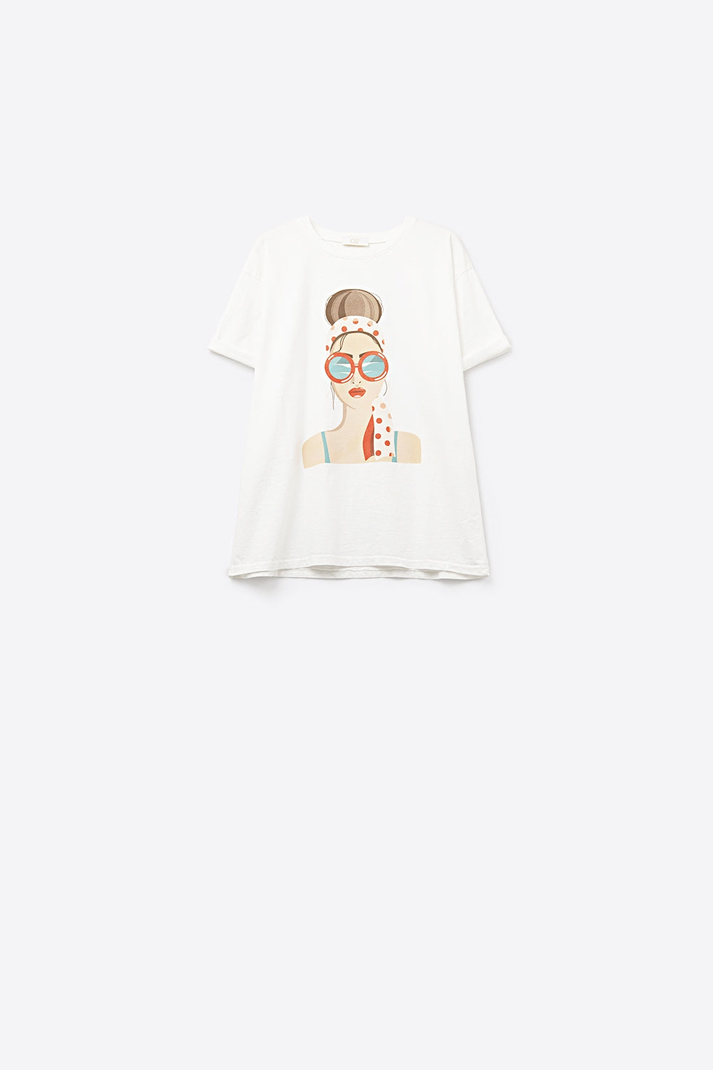 White T-shirt made in Italy with a vintage girl graphic