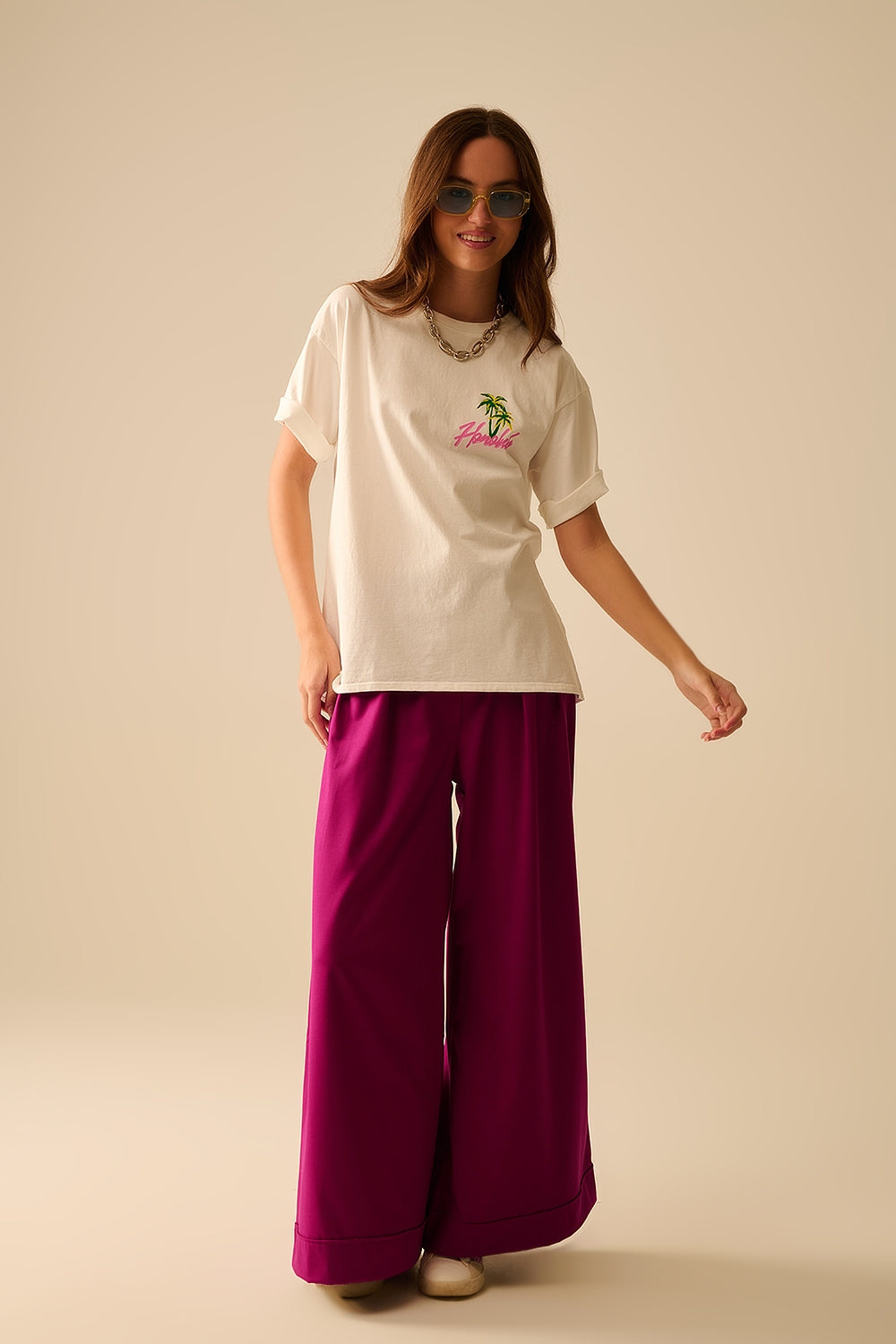 White t-shirt made in Italy with Honolulu graphic