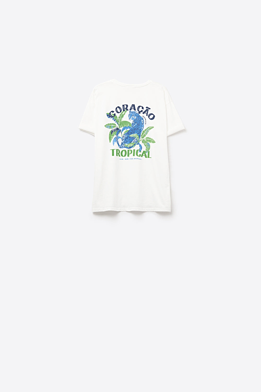 White t-shirt made in Italy with tropical graphic print