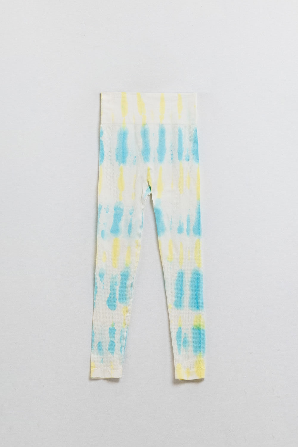 Q2 White Tie-Dye Ribbed Seamless Leggings