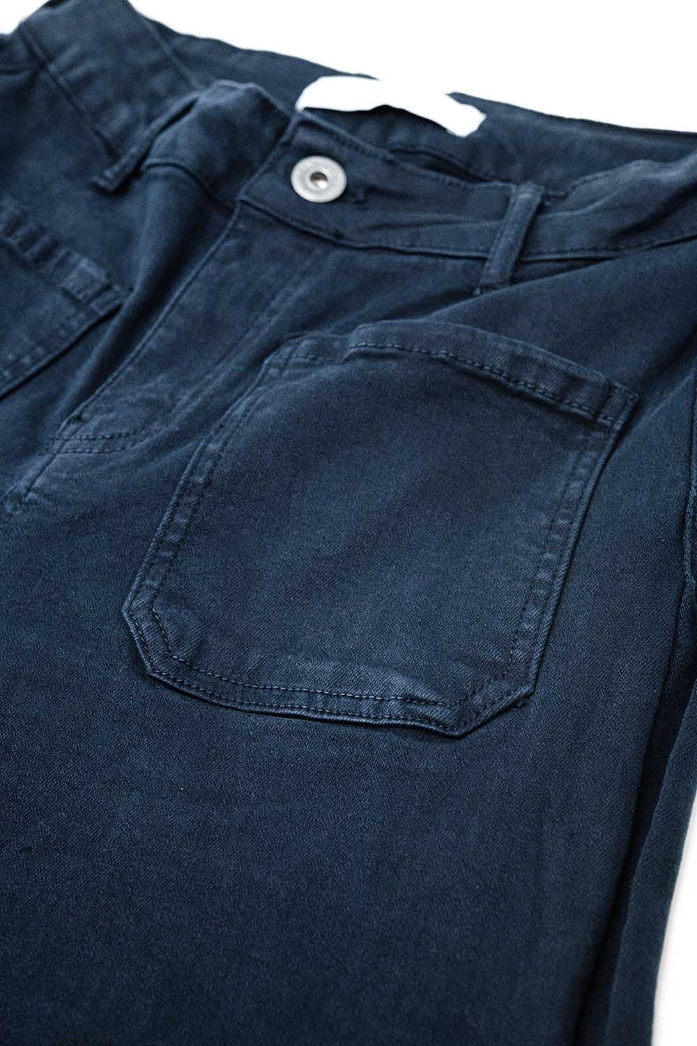 Wide-Leg High-Rise Jeans in Dark Navy with front pockets