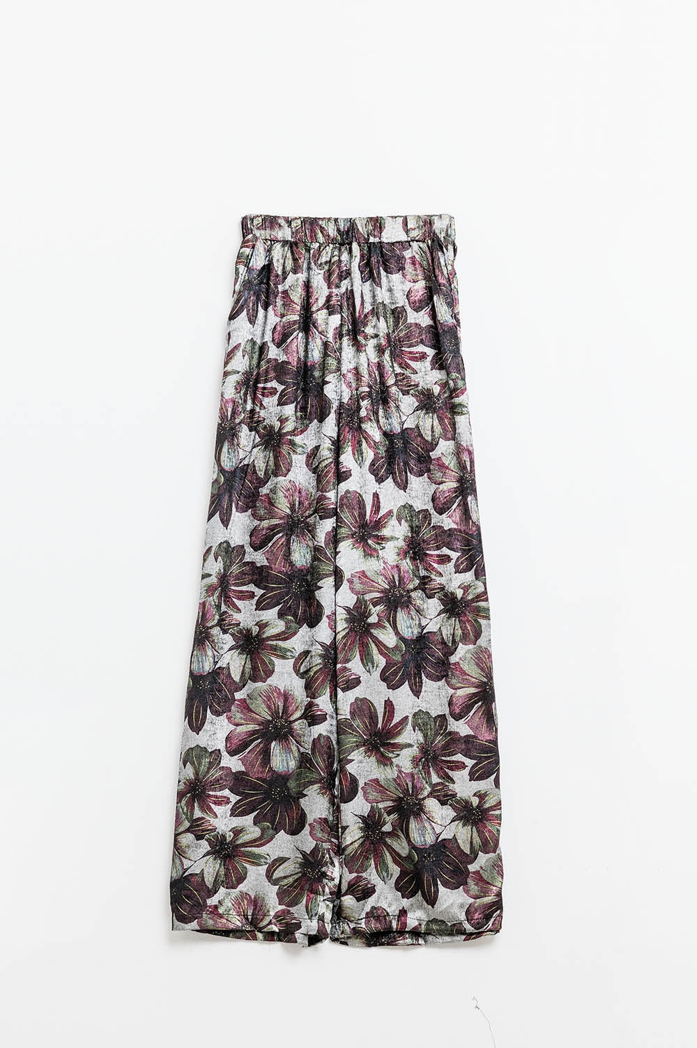 wijde broek met bloemenprint
