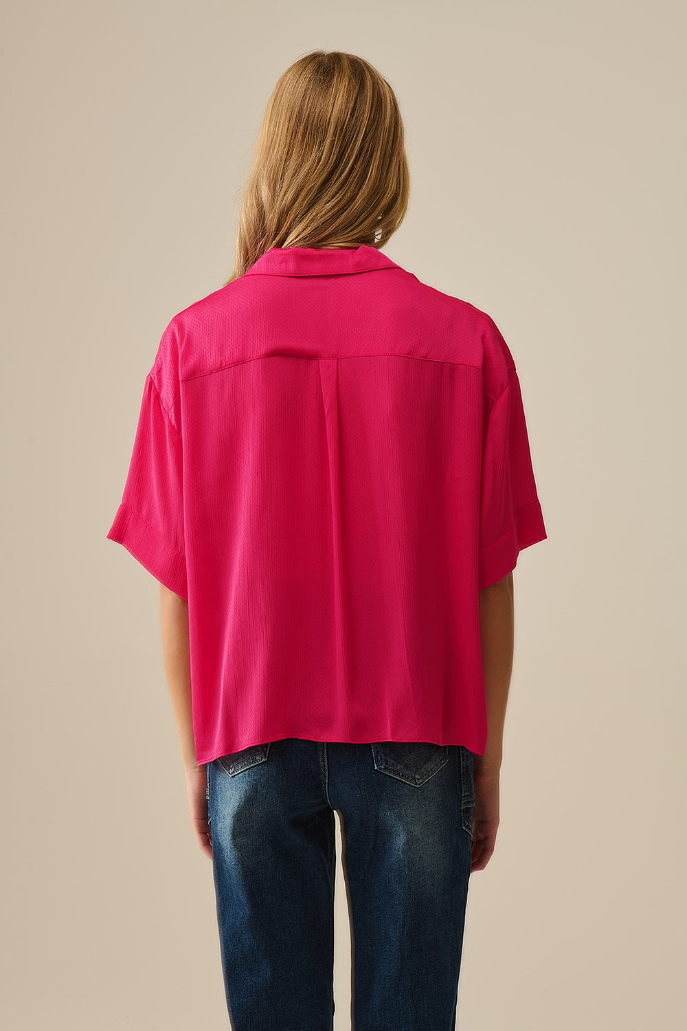 Wrap Front Shirt in Fuchsia